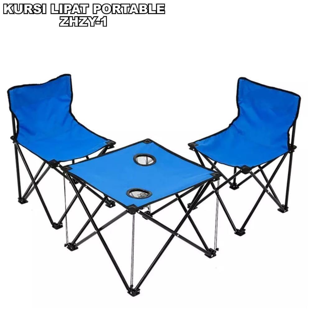 Meja dan Kursi Lipat Kursi Lipat Outdoor Kursi Lipat Portable Kursi Camping Kursi Mancing + Meja Ban