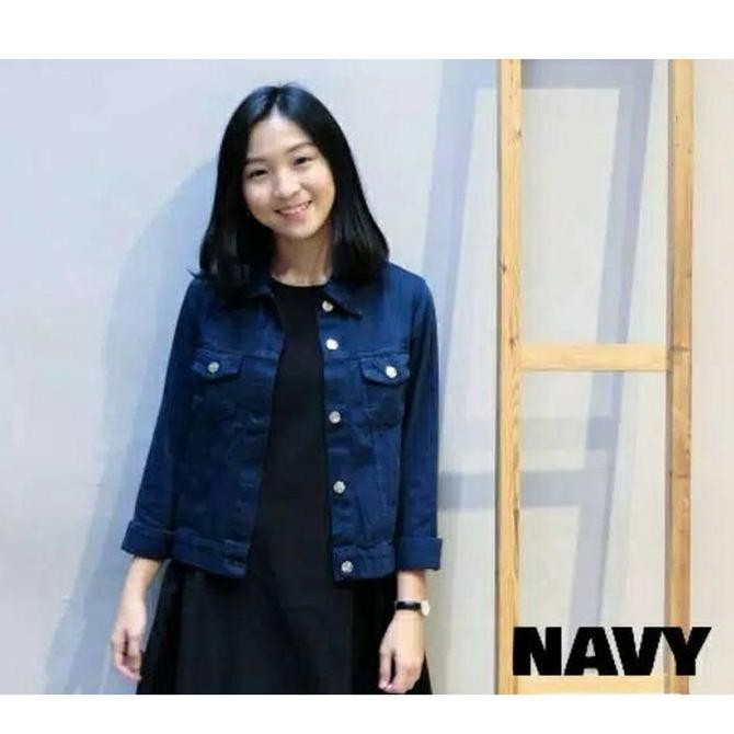 Jaket Wanita Jeans Biondy Biondi Kekinian Grey High