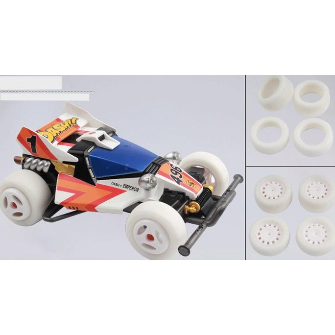 Promo REP TAMIYA BAN DASH CLASSIC / TIRES DD SLICK WITH LETTERING WHITE COD