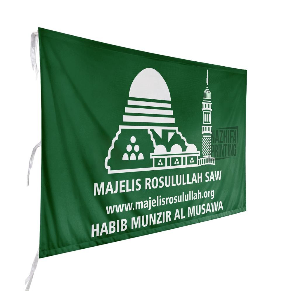 Premium Nazhifa Printing - Bendera Majelis Rasulullah Saw Habib Munzir Al Musawa, Bendera Majlis Dis