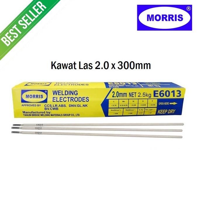 Morris E6013 Kawat Las Listrik Elektroda 2Mm/2,6Mm/3,2M Co