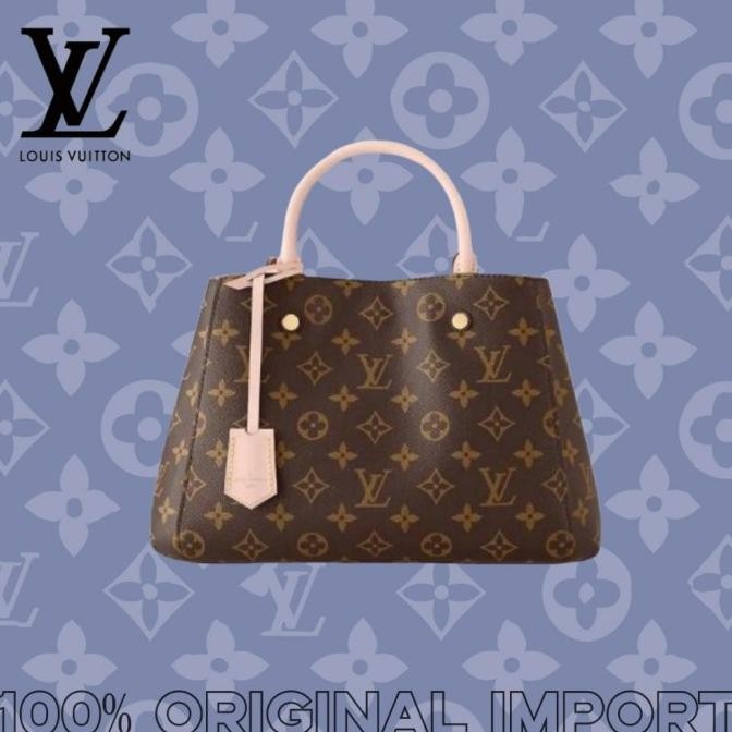 [Box + Dust Bag]100% Authentic Louis Vuitton Montaigne Bb Mm Mongram Brown Bag Lv Tas Handbag/ Tas W