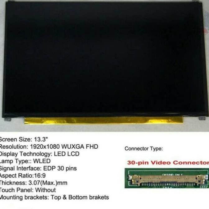 Layar Lcd Led Laptop Dell Inspiron 13 5370 13.3 Slim Full Hd New Stok