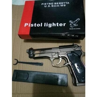 Paling di gemari !! KOREK API PISTOL BARETA UKURAN BESAR FULL BESI