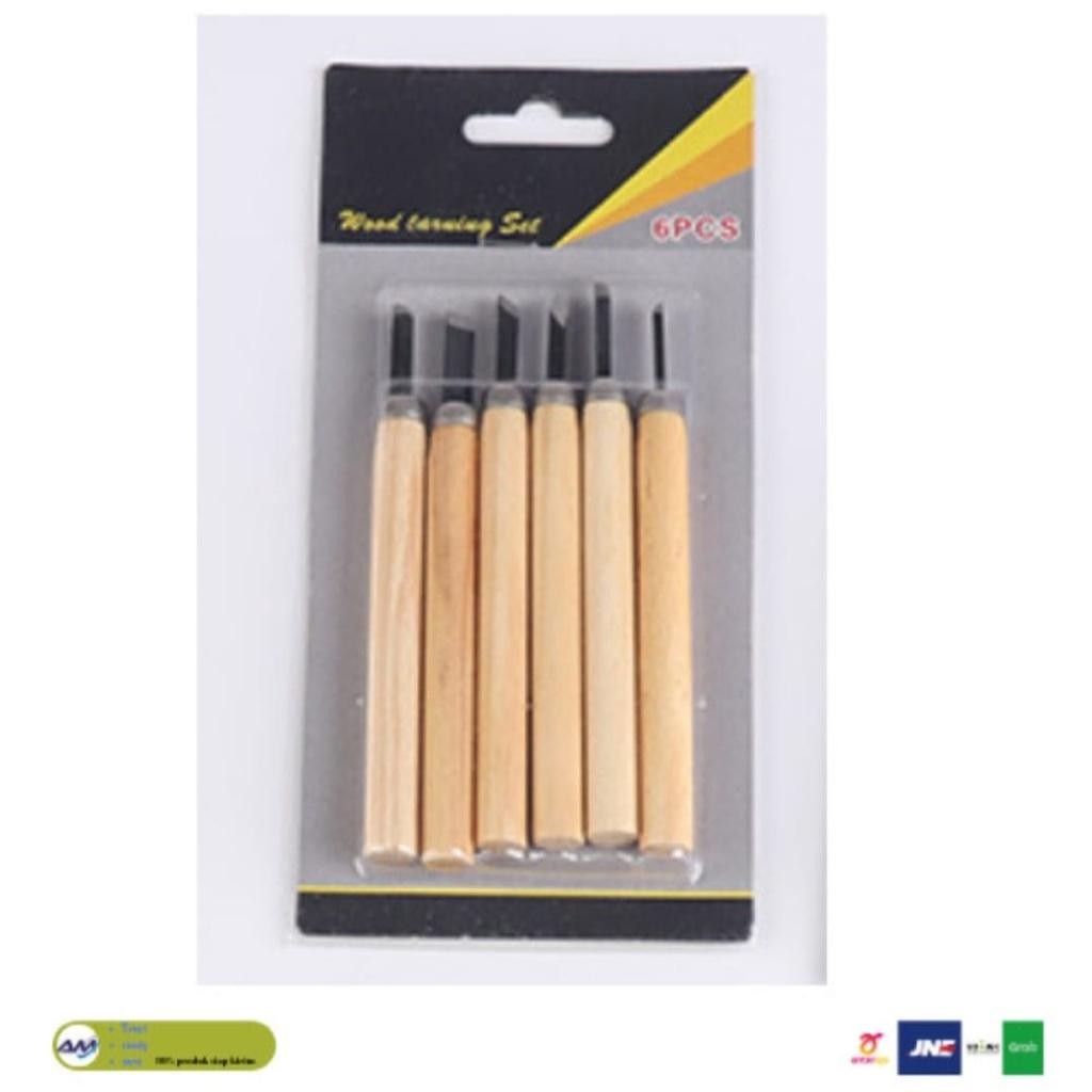 Pisau Alat Ukir Kayu 1 Set Isi 6 Pcs Wood Carving Knife
