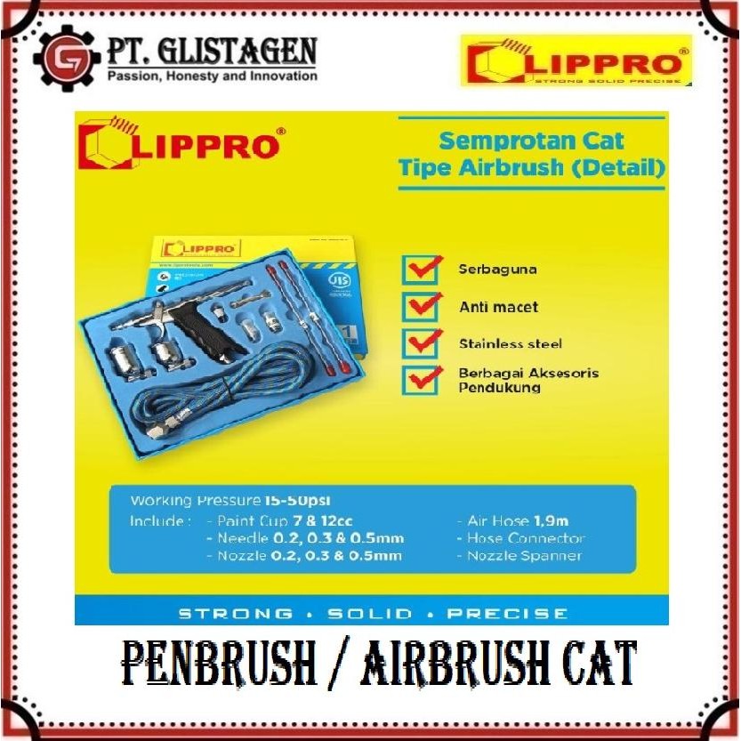 

LIPPRO 9882-SL3 Air Brush Set Pen Brush Kit Penbrush Pen brush Pistol Airbrush Set Gun Lukis Air Paint Brush
