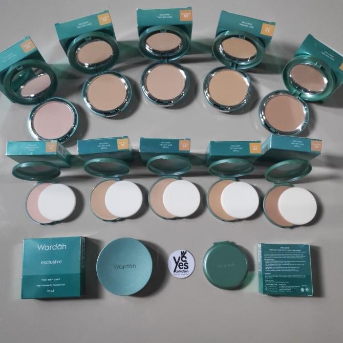 Jual Murah Wardah Exclusive Two Way Cake Ori Bedak Padat Tempat + Kaca + Refill Terlaris..!!!