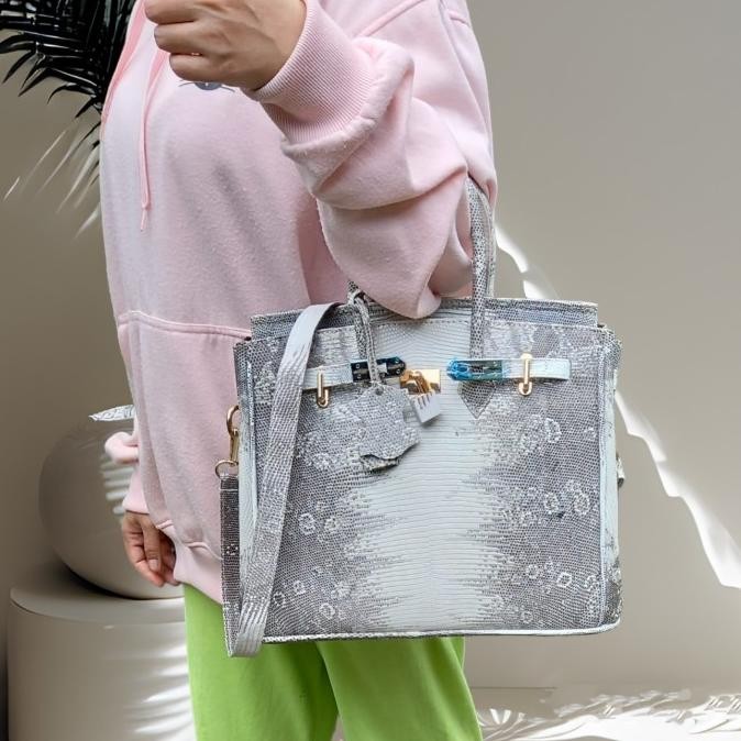 Tas Super Handbag Kunci#81/Tas Selempang Wanita Kulit Biawak Asli 100%