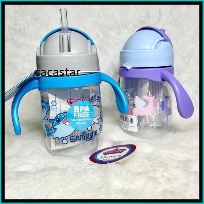 SMIGGLE SIPPY CUP BOTTLE DINO MERMAID PINK HIJAU