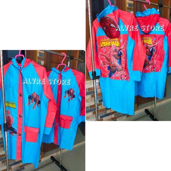 Jas Hujan Anak Setelan Jaket Celana Karakter+Backpack Mantel Anak Backpack 886