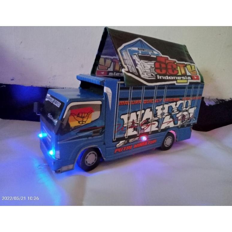 miniatur truk oleng kayu wahyu abadi ful variasi lampu dan terpal truk oleng murah viral terbaru 202
