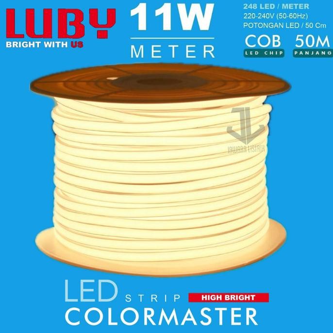 Promo Luby Neon Flex Lampu Led Selang 11 Watt, Cob Led Chip, Panjang 50M