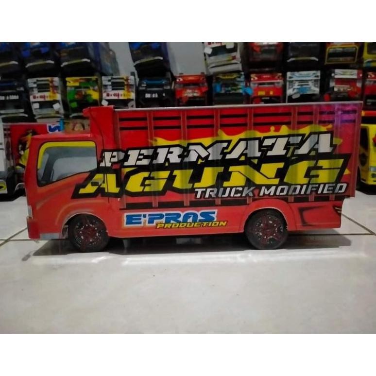 MOBIL OLENG MINIATUR TRUK KAYU UK PERMATA AGUNG