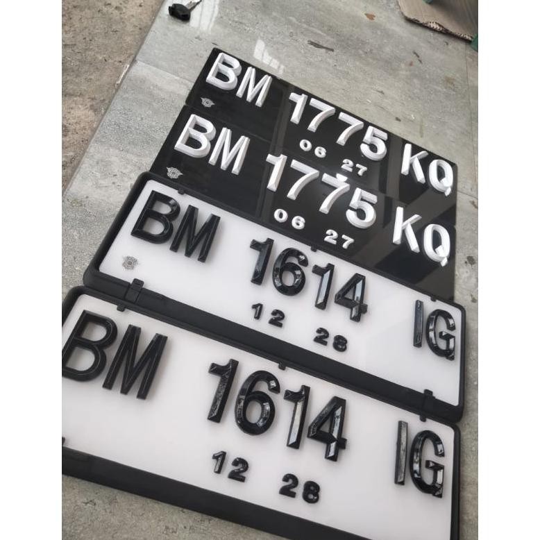 Plat Nomor Mobil Timbul Lancip Segilima Mewah Gratis Dudukan Plat