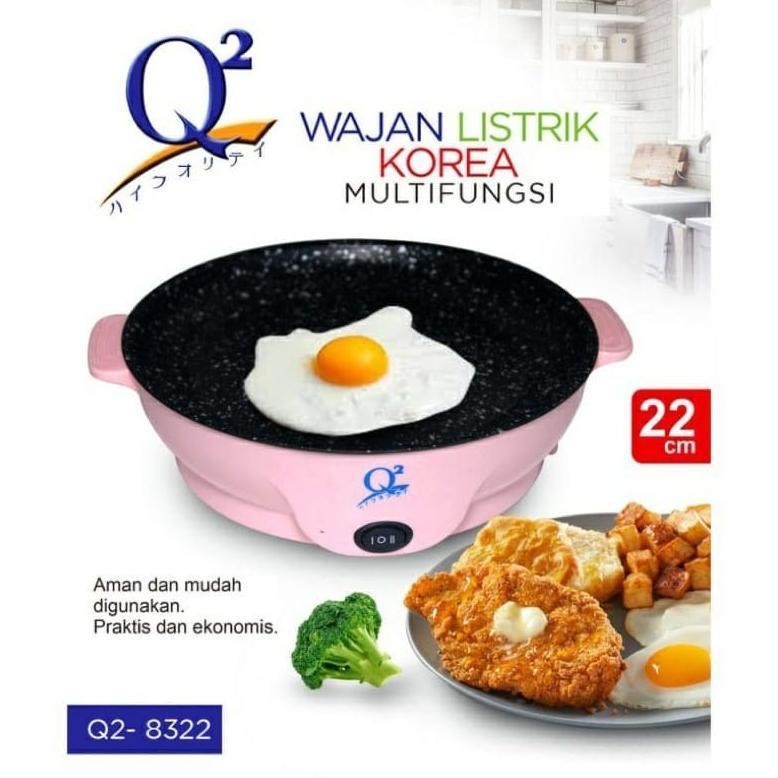 Wajan Listrik Korea Multifungsi Q2-8322 Serbaguna 22 cm