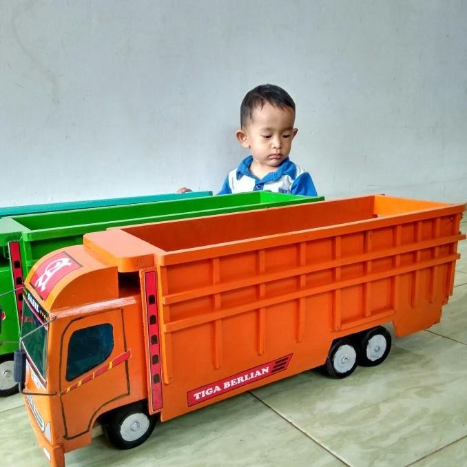 FLASH SALE MOBIL MINIATUR TRUK TRONTON OLENG KAYU BESAR TRUCK MOBILAN TRUK LAMPU TERMURAH