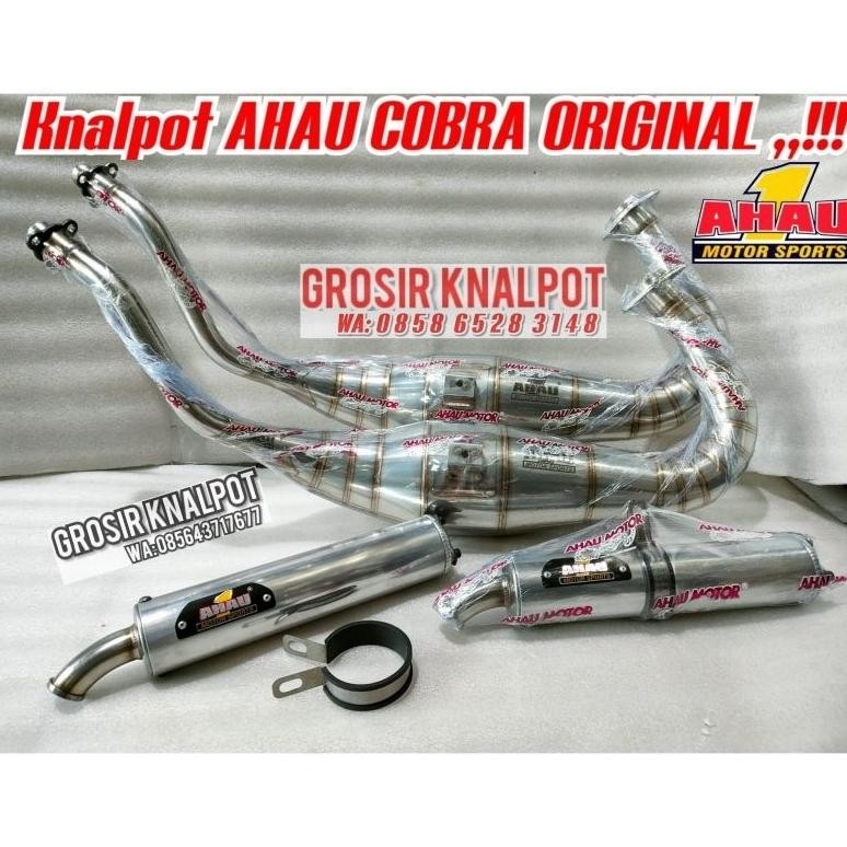 Knalpot AHAU One Ahau1 ORIGINAL Stainles Model Cobra Big Vol C 41 & NonCobra standar L 39 Kawasaki N