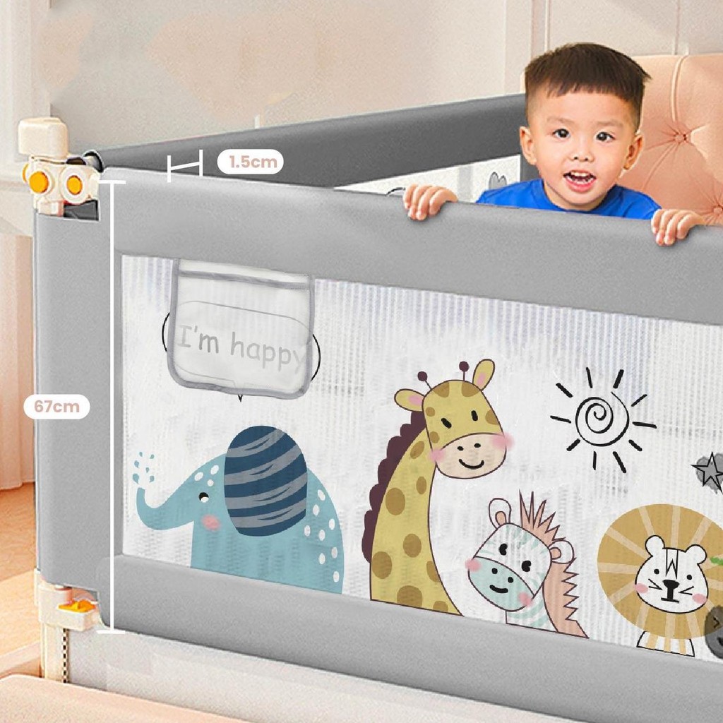 Baby Bedrail Bed Guard Rail Pagar Bayi Anak Pengaman Kasur tempat tidur Ranjang Bayi Safety fence , 