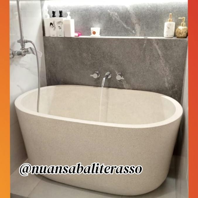 Sale Bathup Jepang, Bathtub Teraso Marmer Motif Elegant Dan Estetik P100Cm