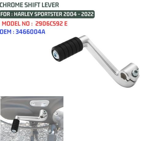 '' SHIFTER LEVER PEDAL HARLEY SPORTSTER 2004-2022 CHROME 2906C592 E OEM 3466004A ''