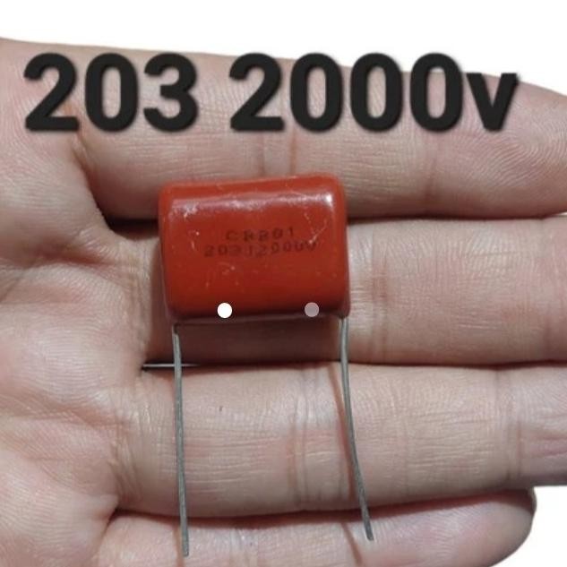 Terbaru (4) KAPASITOR MILAR 203J 2000v 203 2.000v 20n 20 nano 2kv 2000 v volt tojil4 Juara