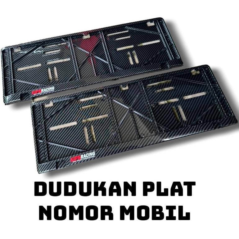 TERMURAH Dudukan Plat Mobil CARBON HITAM GLOSY Dudukan Plat Nomor Mobil Carbon Kips Racing Plat Nomo