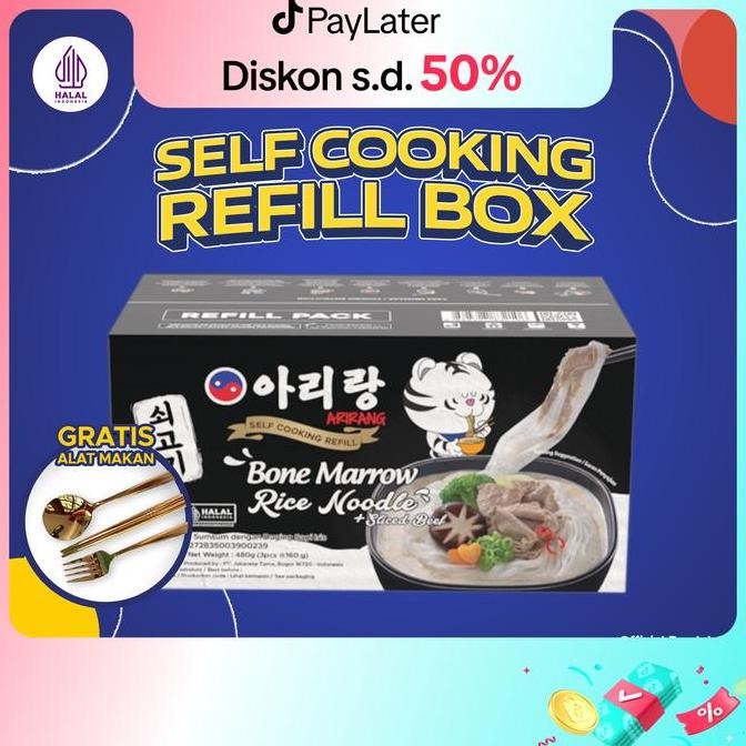 

Arirang Self Cooking Refill Bone Marrow Rice Noodle 480Gr (Isi 3 Pcs)
