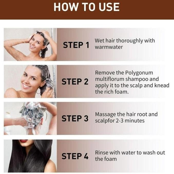 Terlaris Shampoo Uban Penghitam Rambut Pewarna Rambut Tanpa ke Salon Menghitamkan Rambut Beruban Sha