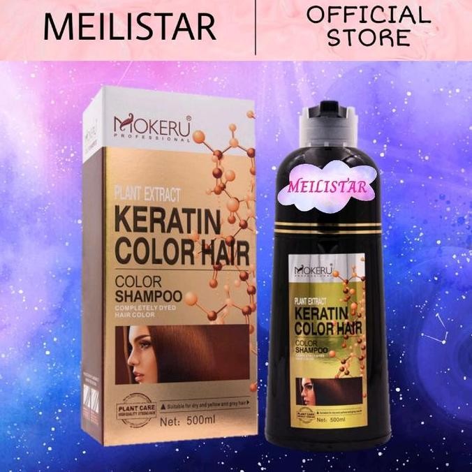 MOKERU Sampo Pewarna Rambut / Hair Dye Color Shampo / Shampoo Penghitam Rambut Penutup Uban Herbal A