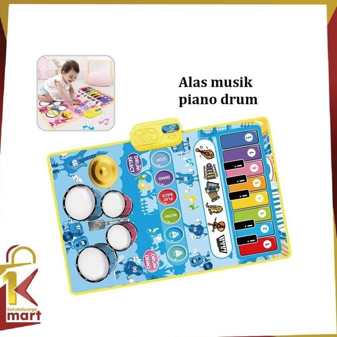 Sm M378 Alat Musik Mainan Anak 2In1 Piano Drum Bersuara Co