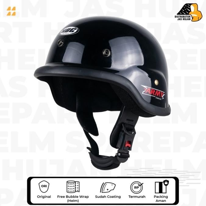 NEW Helm HBC Army Solid Black Glossy/ Helm Chip SNI