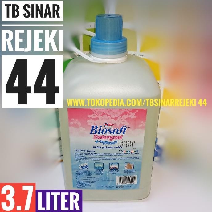 new  Yuri Biosoft Detergent Cair + Softener Jerigen 3.7 Liter