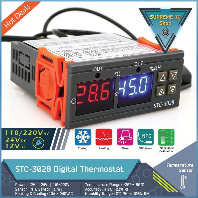 STC-3028 Thermostat Hygrostat Temperature Humidity Controller STC3028 murah