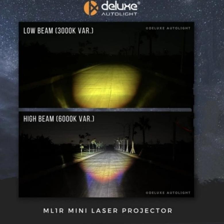 MINI LASER PROJECTOR DELUXE ML1R 20 WATT LAMPU KABUT FOGLAMP BUKAN DUROMOTO LAMPU TEMBAK