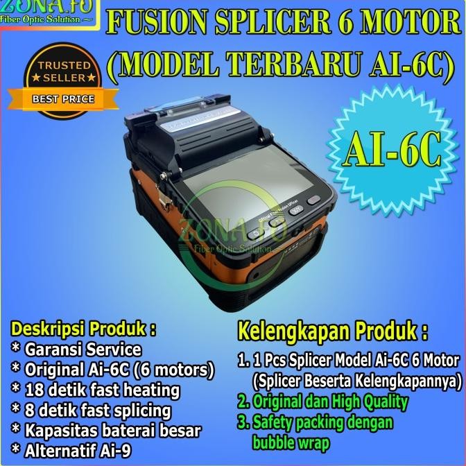 promo Fusion Splicer AI6C Fiber Optic Fusion Splicer AI-6C Original AI6 NEW