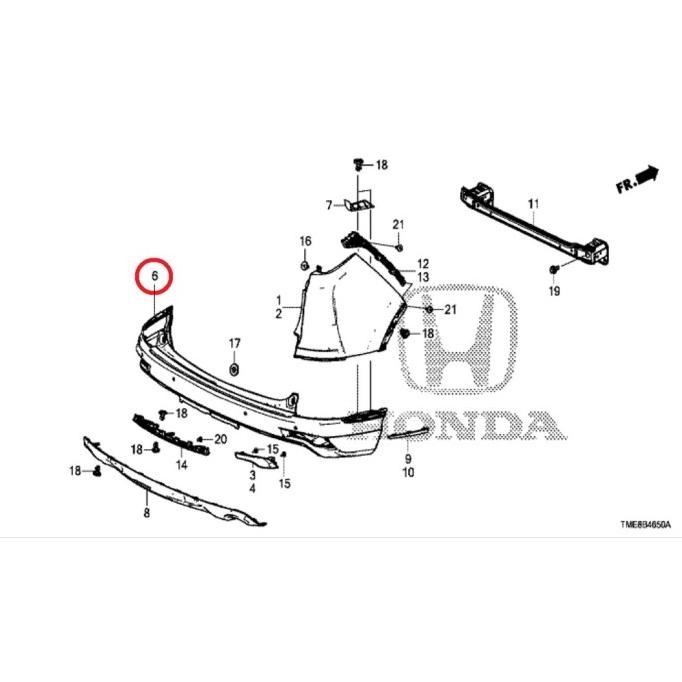 New Bumper Belakang CRV Turbo Prestige 2018-2021Up Original