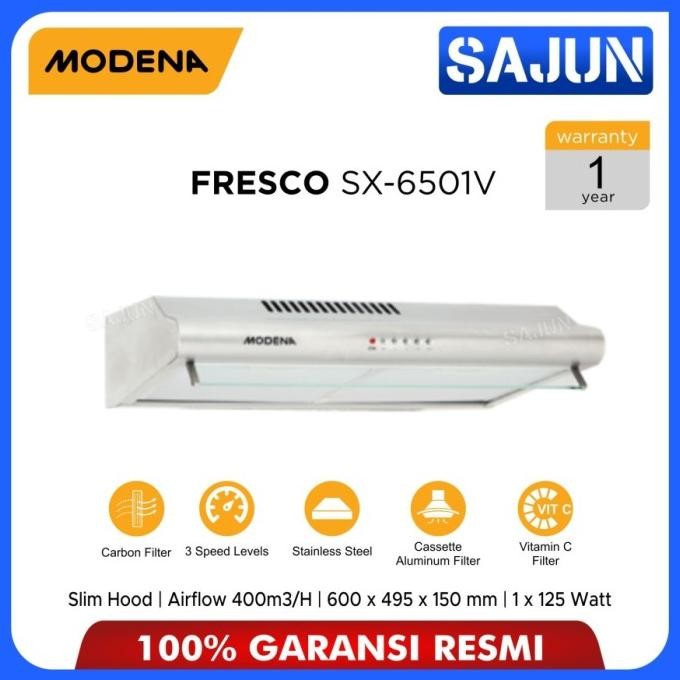 Promo Modena Slim Hood 60 Cm Fresco Sx 6501V Cooker Hood Sx6501V / Sx6501S