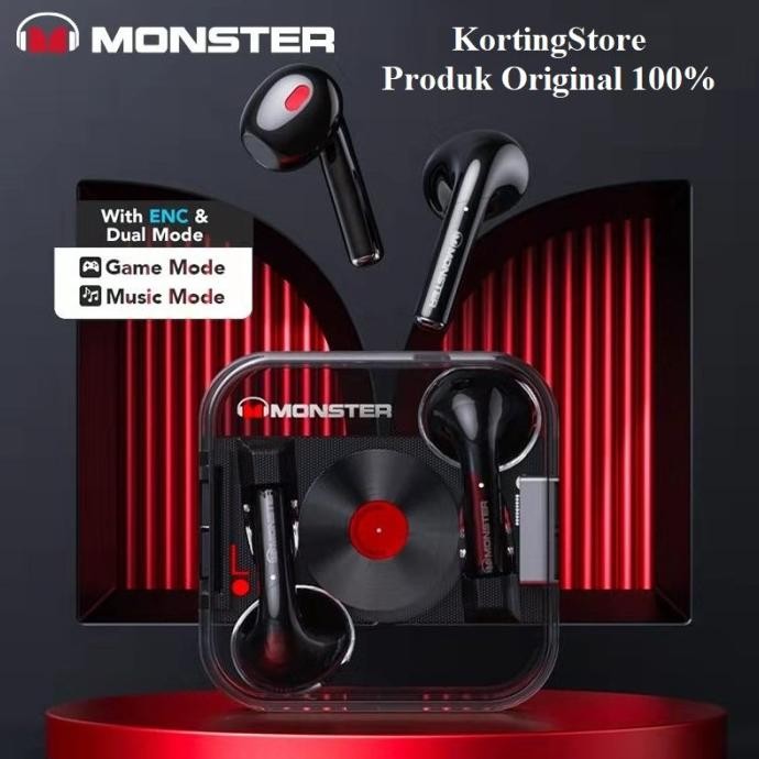 Headset Earphone Monster XKT01 Bluetooth TWS True Wireless Stereo Gaming Original