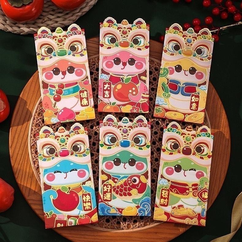 

(Cls) Angpao 3D Isi 6 Cute Dragon Ular Snake Imlek 2024 Sincia Kuping Naga Lucu Chinese New Year Cny N
