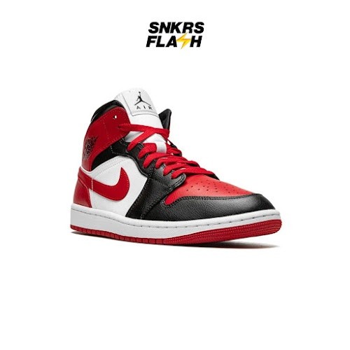 AIR JORDAN  1 Mid Alternate Bred Toe Sepatu Sneakers Wanita - BQ6472079 - Size 36