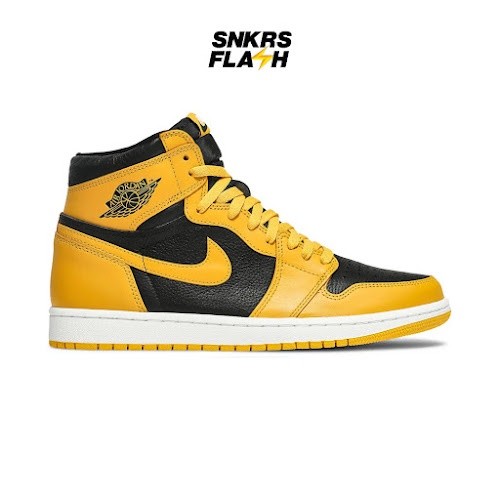 AIR JORDAN  1 High Shoes Pollen Yellow Black Sepatu Sneakers Pria - 555088701 - Size 44.5