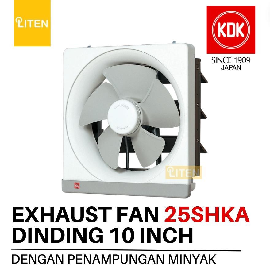 KDK 25SHKA - Exhaust Fan Dinding KDK Penampungan Minyak Heksos Fan Dapur 10 Inch 10" Hisap Asap Masa