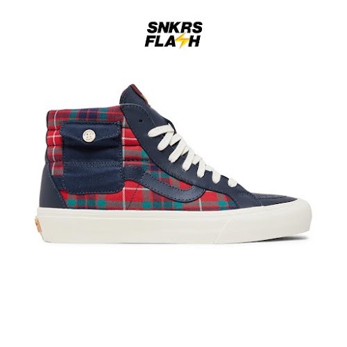 VANS Vault X Baracuta Sk8 Hi Pocket Lx1 Navy Sepatu Sneakers Pria - VN0A4UWX25I1 - Size 40.5