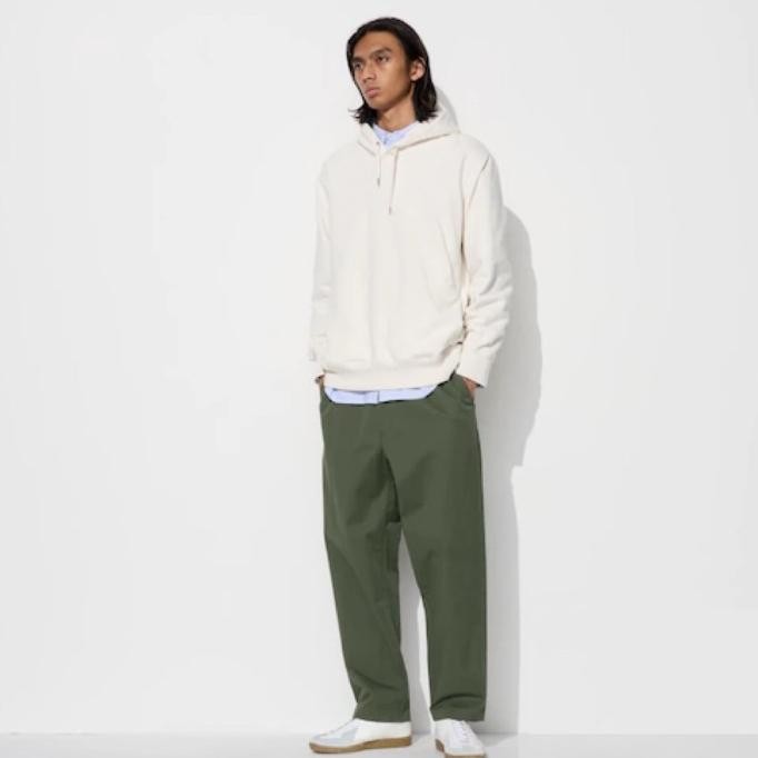 UNIQLO Men Pants Celana Panjang Pria Ankle Katun Relax Olive