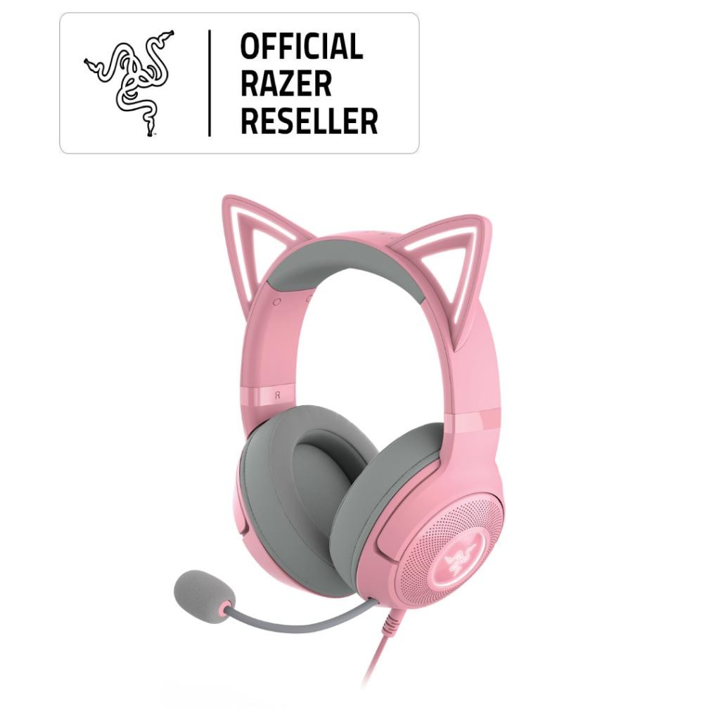 Razer Kraken Kitty V2 - Quartz - Wired RGB Headset with Kitty Ears