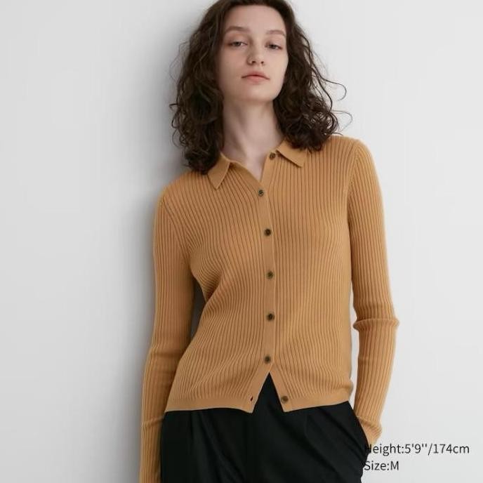 SALE UNIQLO WOMEN CARDIGAN POLO EXTRA FINE MERINO ORIGINAL