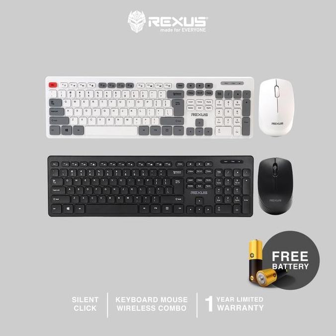 Rexus KM8 : Combo Keyboard + Mouse Wireless, Baterai Tahan Lama, Pasangan Ideal untuk Komputer Anda