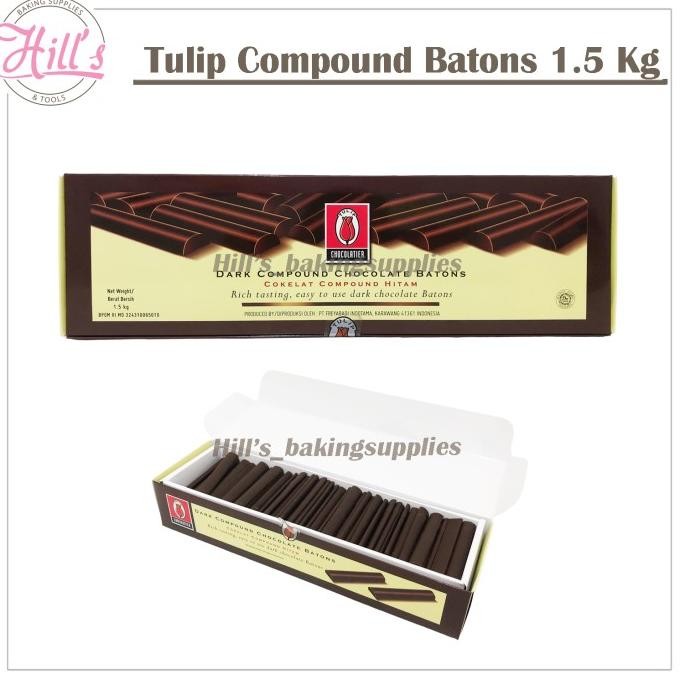 

Grosir Tulip Compound Batons Stick 1,5 Kg / Dark Chocolate Coklat