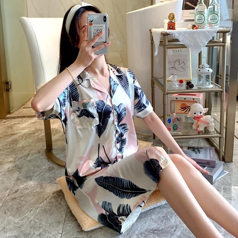 Gh-6 [ Redpink ] Daster Homewear Modern Kekinian Look Style Fit Women Dewasa Deep Shirt Collar With 