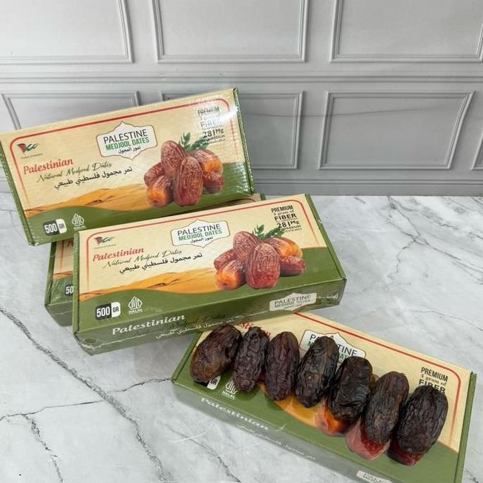 

Promo Kurma Medjool Palestine Palestinian Dus Hijau Kuning Kemasaan 1Kg Non Brand Original 100%